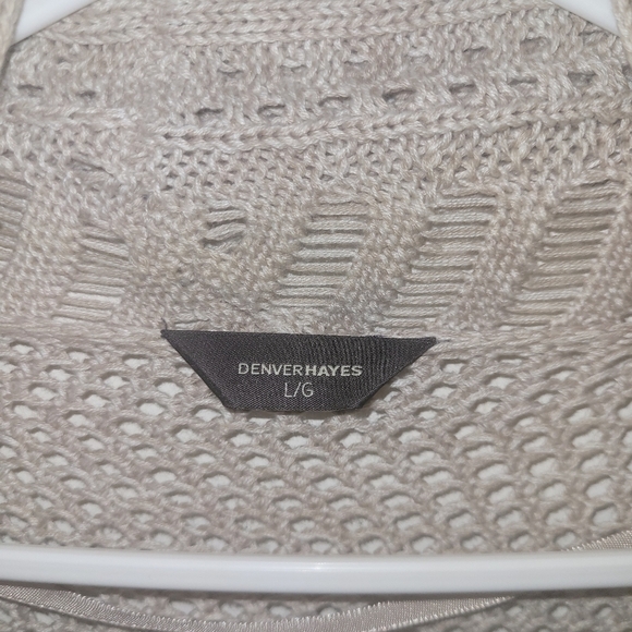 Denver Hayes Open Front Short Sleeve Cardigan Tan L - Picture 6 of 7